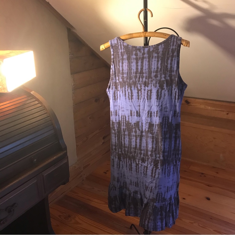 Prairie Cotton Blue Black Tie-Dye Swimsuit Cover-Up, EUC, L - Picture 2 of 12